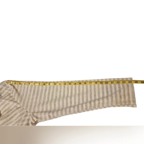 CJ Banks Gray White Striped Open Front Cardigan Sweater 1X Plus Size - Picture 9 of 11